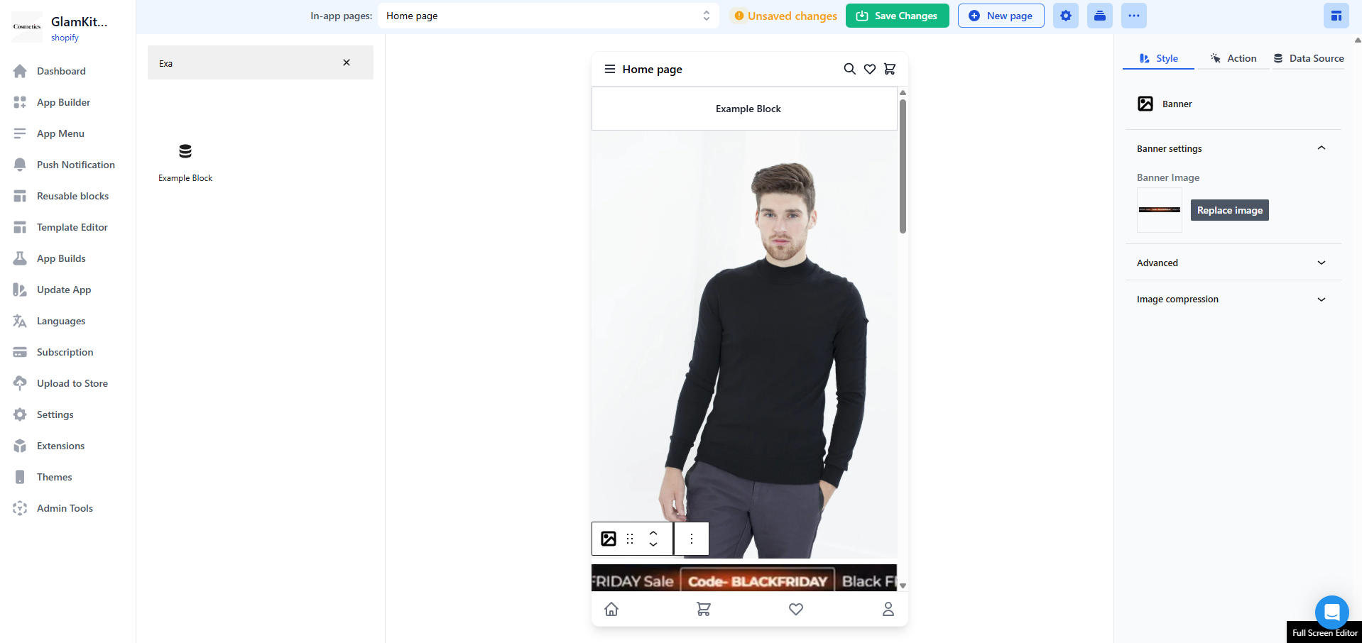 Adding Block in App Builder