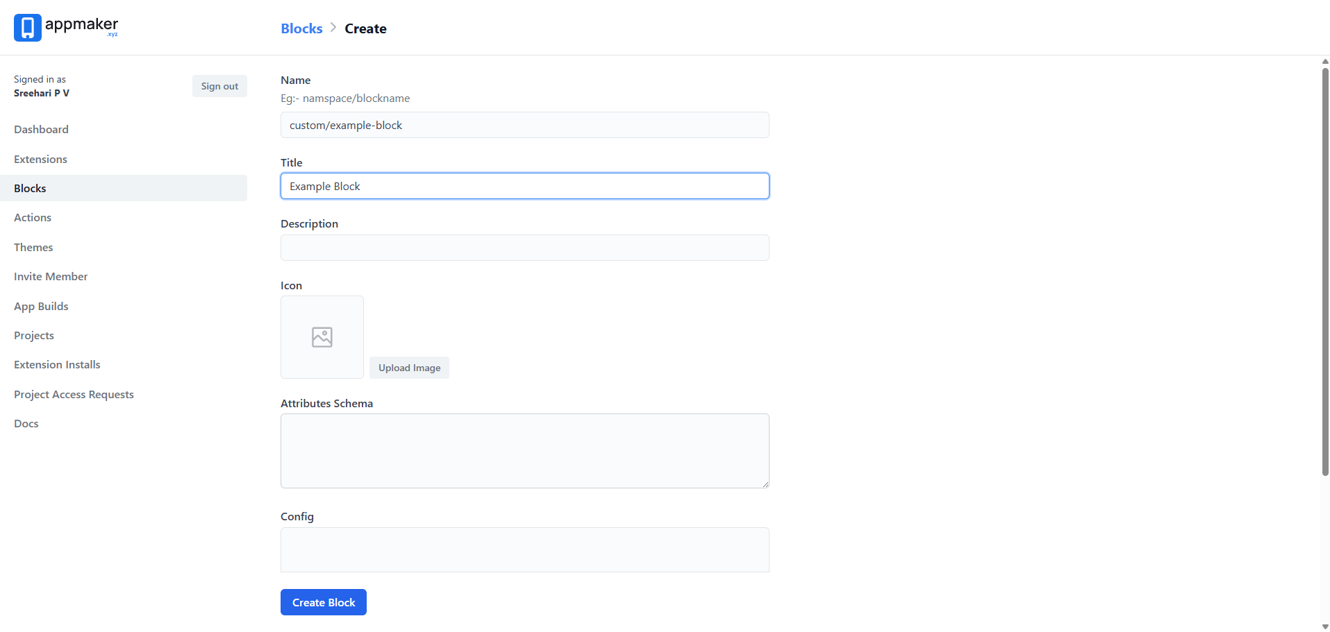Creating a New Block Definition